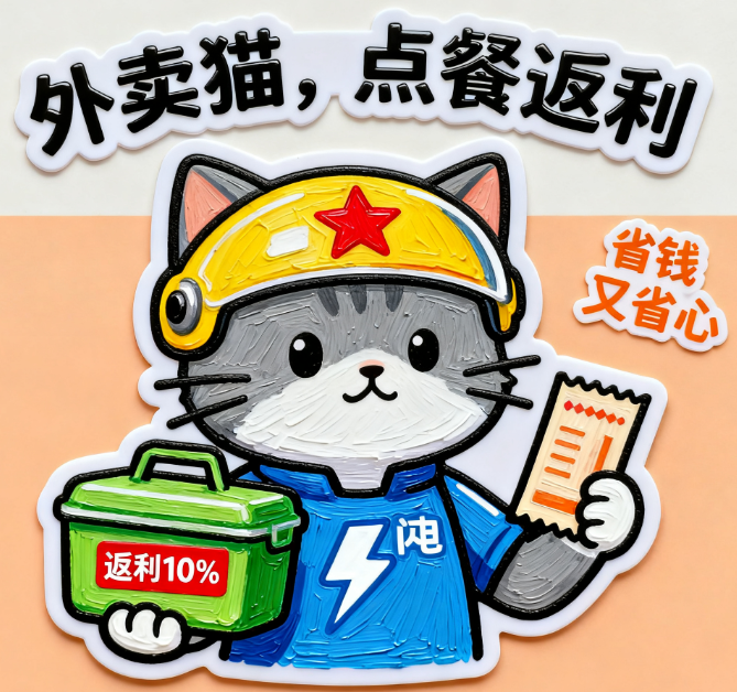 外卖猫微信小程序：点外卖每餐省 5-20 元！不用下载，领券直接用，省钱党必藏